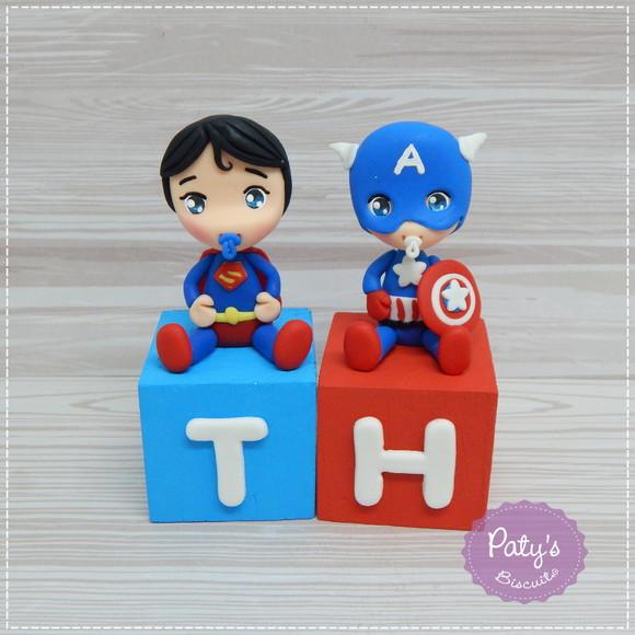 Cubos Decorados Super Herois Baby (valor Unitário)