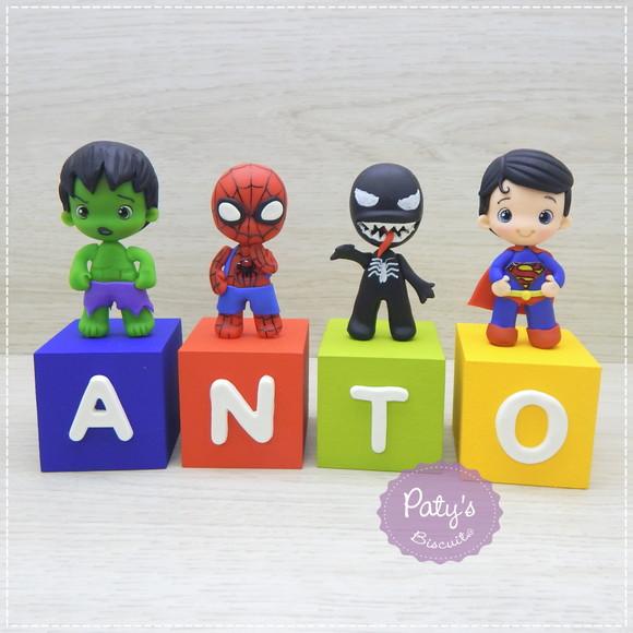 Cubos Decorados Super Heróis em Pé (valor Unitário)