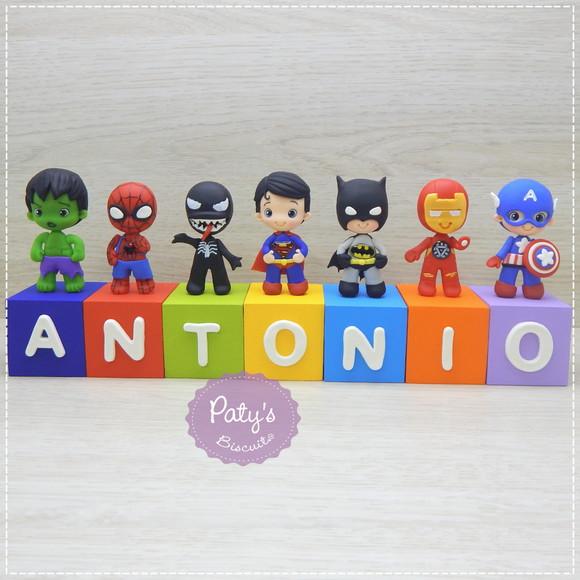 Cubos Decorados Super Heróis em Pé (valor Unitário)