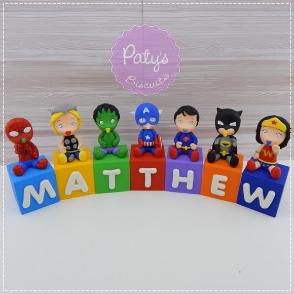 Cubos Decorados Super Herois Baby (valor Unitário)