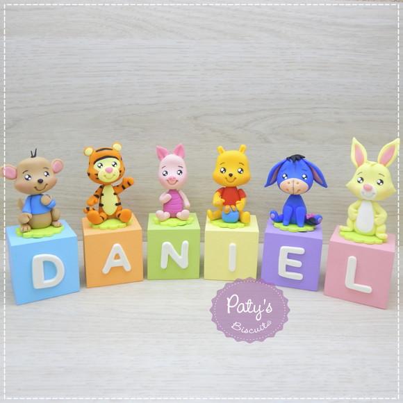 Cubos Decorados Ursinho Pooh (valor Unitário)