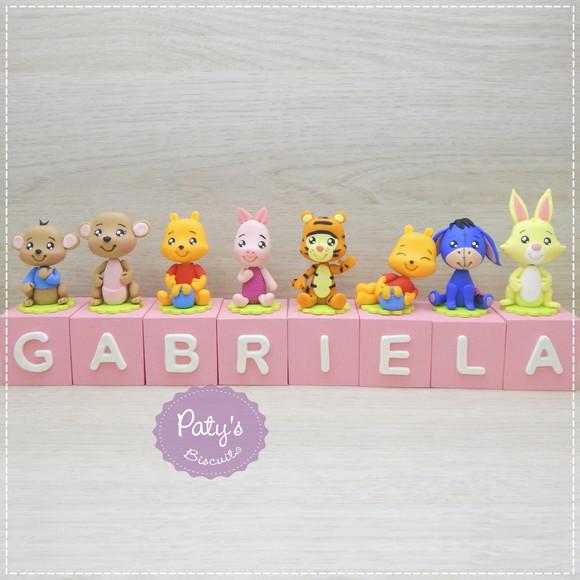 Cubos Decorados Ursinho Pooh Rosa (valor Unitário)