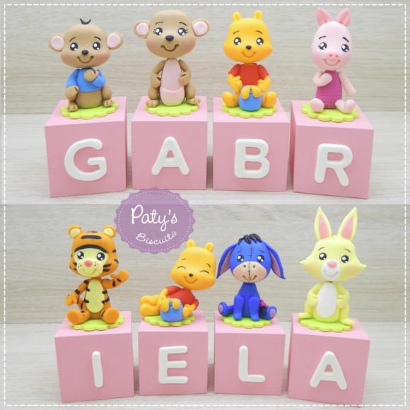 Cubos Decorados Ursinho Pooh Rosa (valor Unitário)
