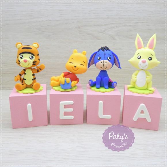 Cubos Decorados Ursinho Pooh Rosa (valor Unitário)