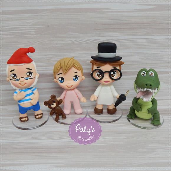 Kit 8 Miniaturas 8cm + Vela Decorada Peter Pan