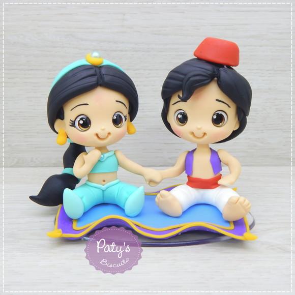 Kit Topo com Vela Aladdin e Jasmine