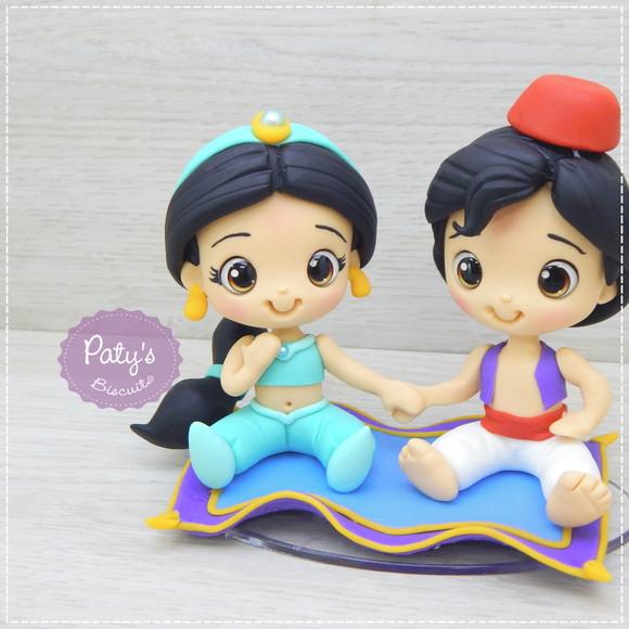 Kit Topo com Vela Aladdin e Jasmine