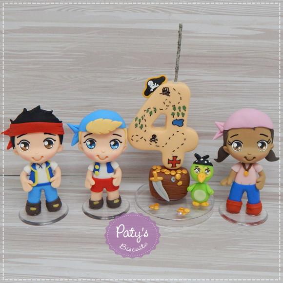 Kit Vela + 3 personagens Jake e os Piratas
