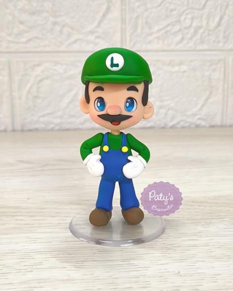 Miniatura / Topo de Bolo Luigi 8cm - Super Mario Bros.