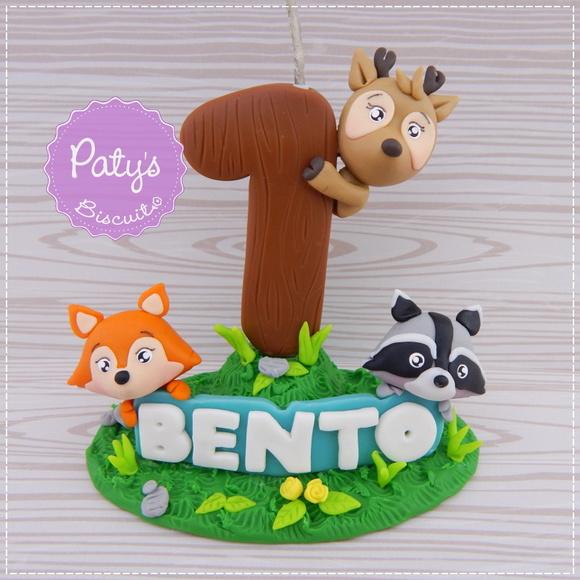 Topinho com Vela Bichinhos da Floresta / Woodland