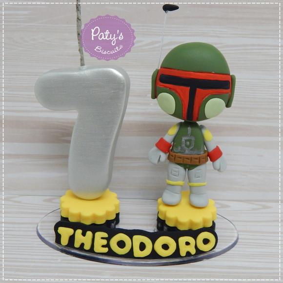 Topinho com Vela Boba Fett - Star Wars