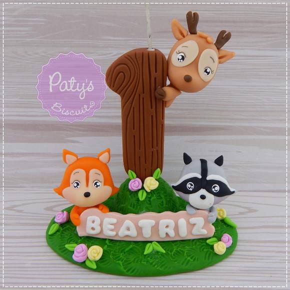 Topinho com Vela Bichinhos da Floresta / Woodland