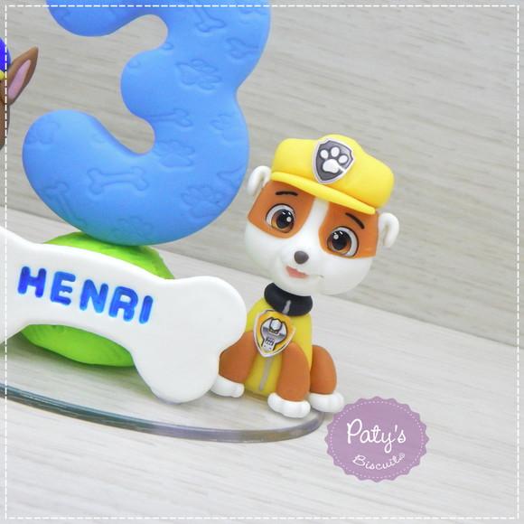 Topinho com Vela Chase e Rubble - Patrulha Canina
