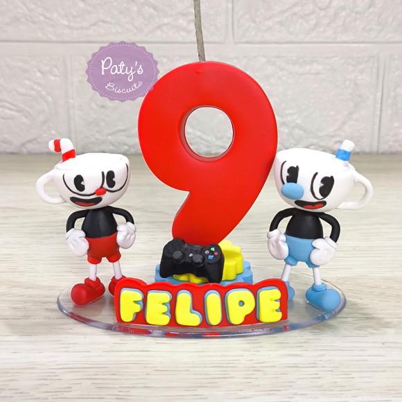Topinho com Vela Cuphead e Mugman