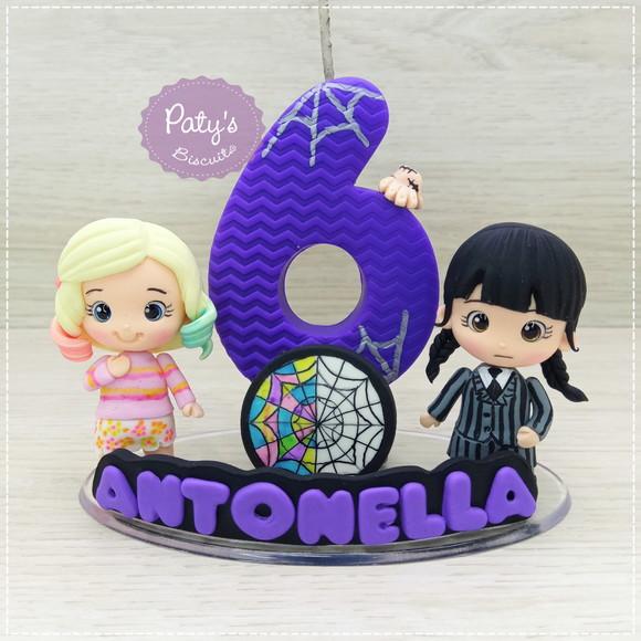 Topinho com Vela Enid, Wandinha e Mãozinha - Wednesday