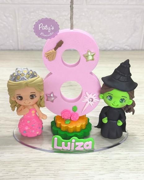 Topinho com Vela Glinda e Elphaba - Wicked