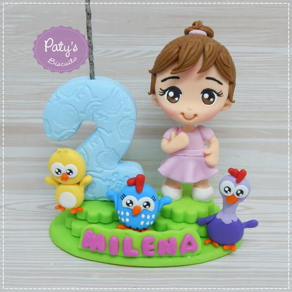Topinho com Vela Galinha Pintadinha Mini