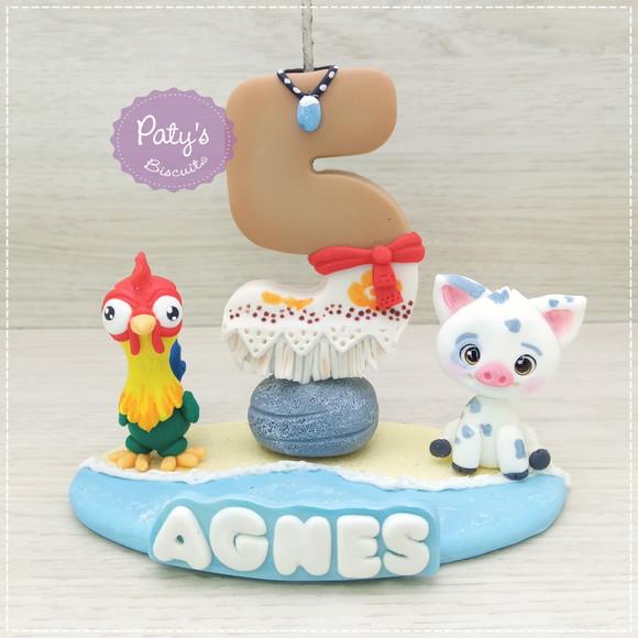 Topinho com Vela Heihei e Puá - Moana