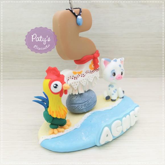 Topinho com Vela Heihei e Puá - Moana
