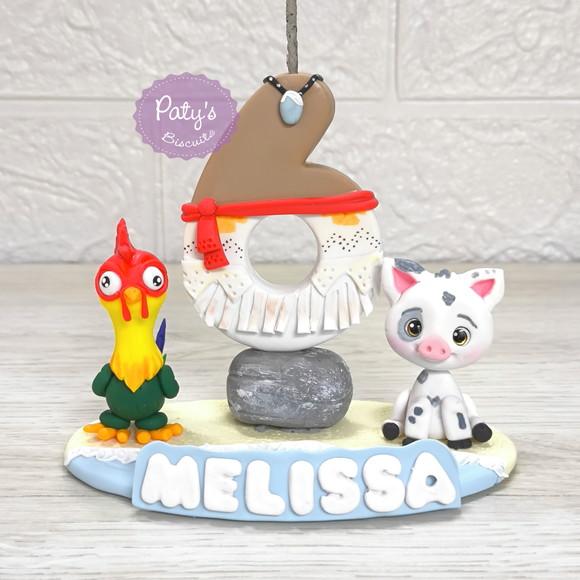 Topinho com Vela Heihei e Puá - Moana