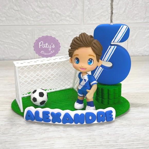 Topinho com Vela Jogador de Futebol + Gol