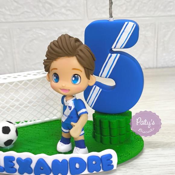 Topinho com Vela Jogador de Futebol + Gol