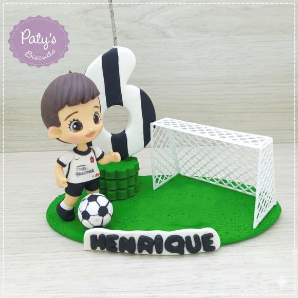 Topinho com Vela Jogador de Futebol + Gol