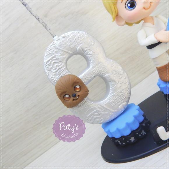 Topinho com Vela Luke Skywalker - Star Wars (vela Prata)