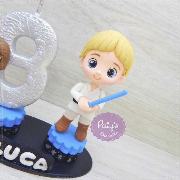 Topinho com Vela Luke Skywalker - Star Wars (vela Prata)