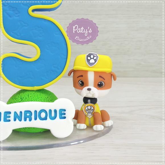 Topinho com Vela Marsall e Rubble - Patrulha Canina