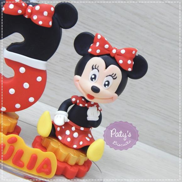 Topinho com Vela Minnie Vermelha