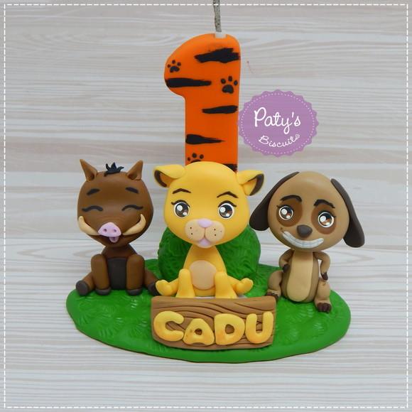 Topinho com Vela o Rei Leão - Simba, Timão e Pumba