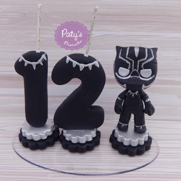 Topinho com Vela Pantera Negra