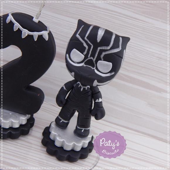 Topinho com Vela Pantera Negra