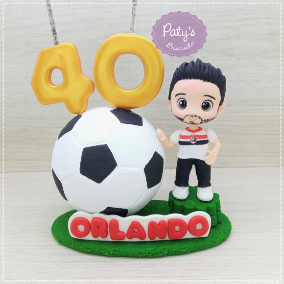 Topinho com Vela Personalizado Futebol