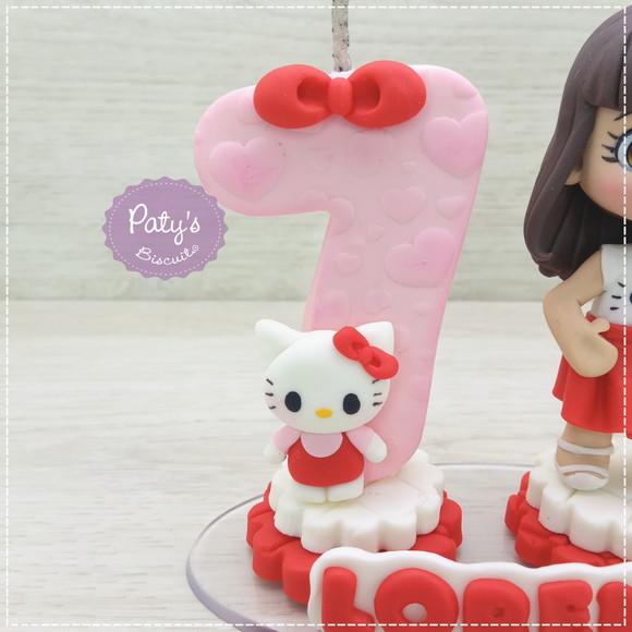 Topinho com Vela Personalizado Hello Kitty