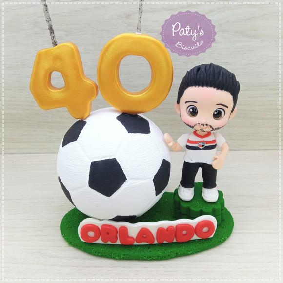 Topinho com Vela Personalizado Futebol