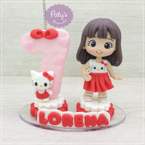 Topinho com Vela Personalizado Hello Kitty