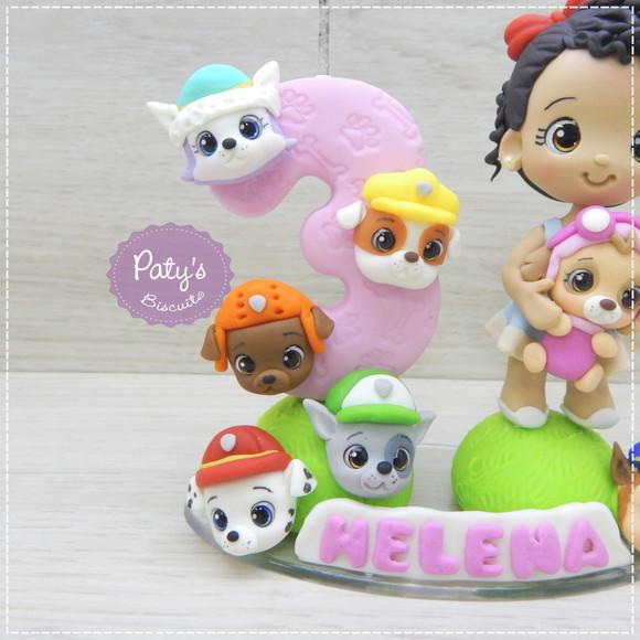 Topinho com Vela Personalizado Patrulha Canina