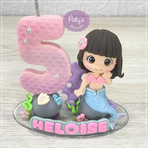 Topinho com Vela Sereia Personalizada