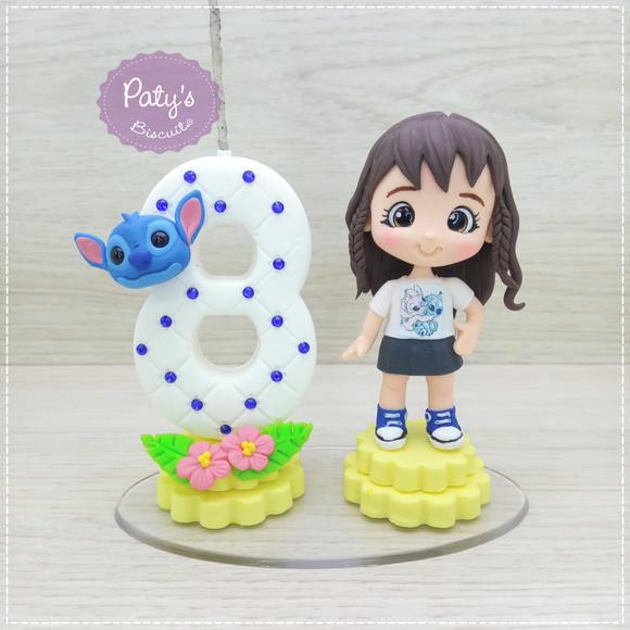 Topinho com Vela Personalizado Stitch - Lilo e Stitch
