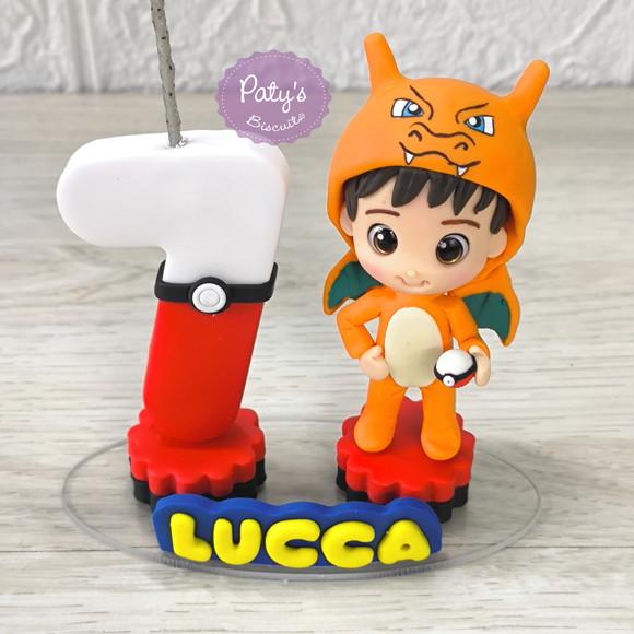 Topinho com Vela Personalizado Pokémon - Charizard