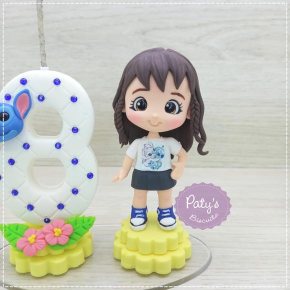 Topinho com Vela Personalizado Stitch - Lilo e Stitch