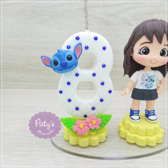 Topinho com Vela Personalizado Stitch - Lilo e Stitch