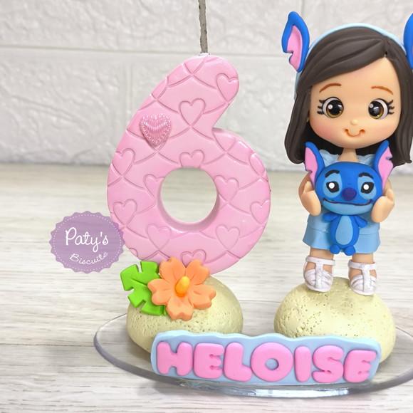 Topinho com Vela Personalizado Stitch (mod. 02)