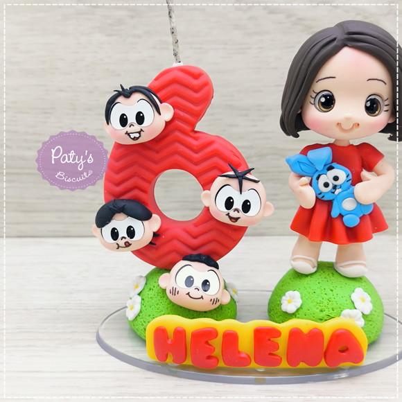 Topinho com Vela Personalizado Turma da Mônica