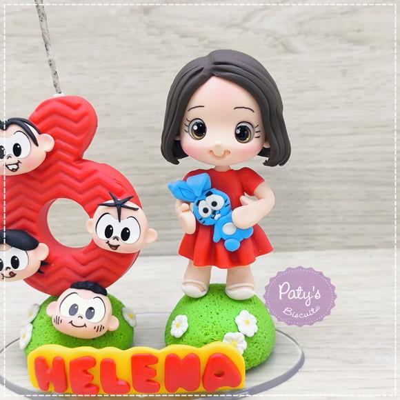 Topinho com Vela Personalizado Turma da Mônica