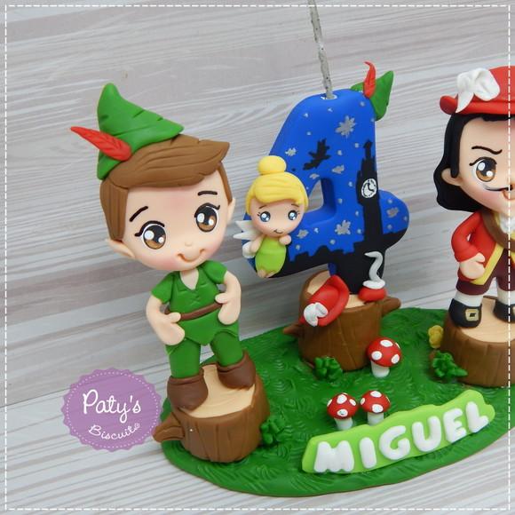 Topinho com Vela Peter Pan e Capitão Gancho