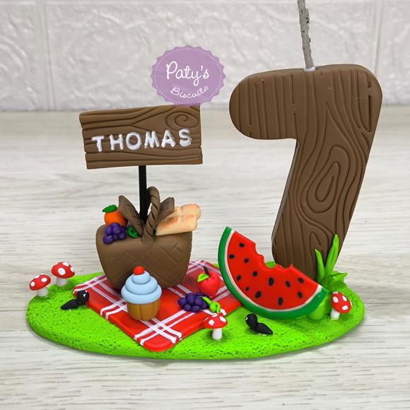 Topinho com Vela Picnic - Vela Madeira