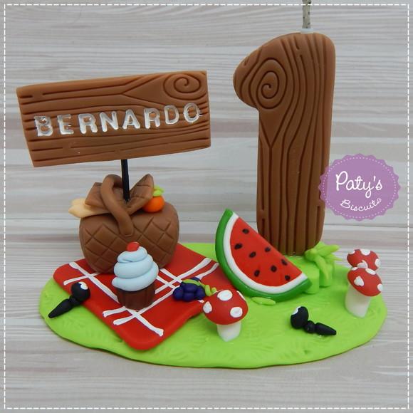 Topinho com Vela Picnic - Vela Madeira